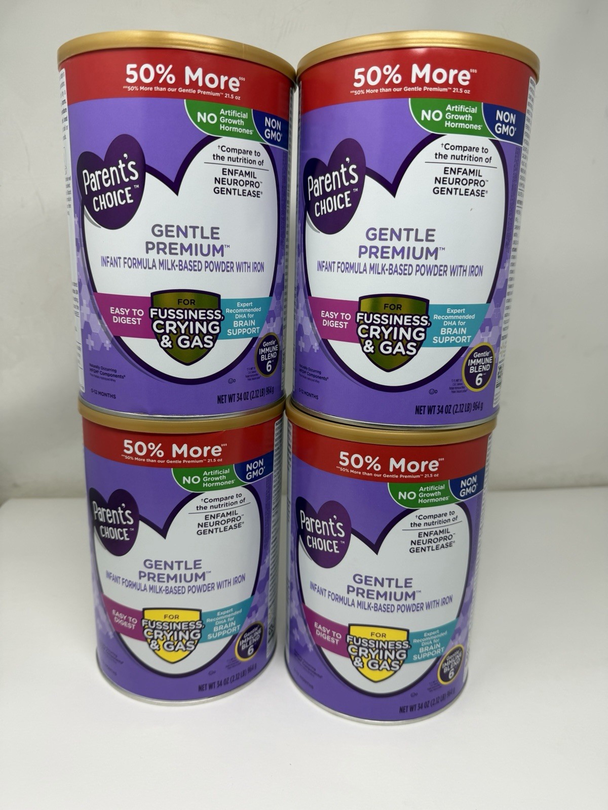 Parent's Choice Gentle Premium Baby Formula  crying and gas 34 oz Can (4-Pack)