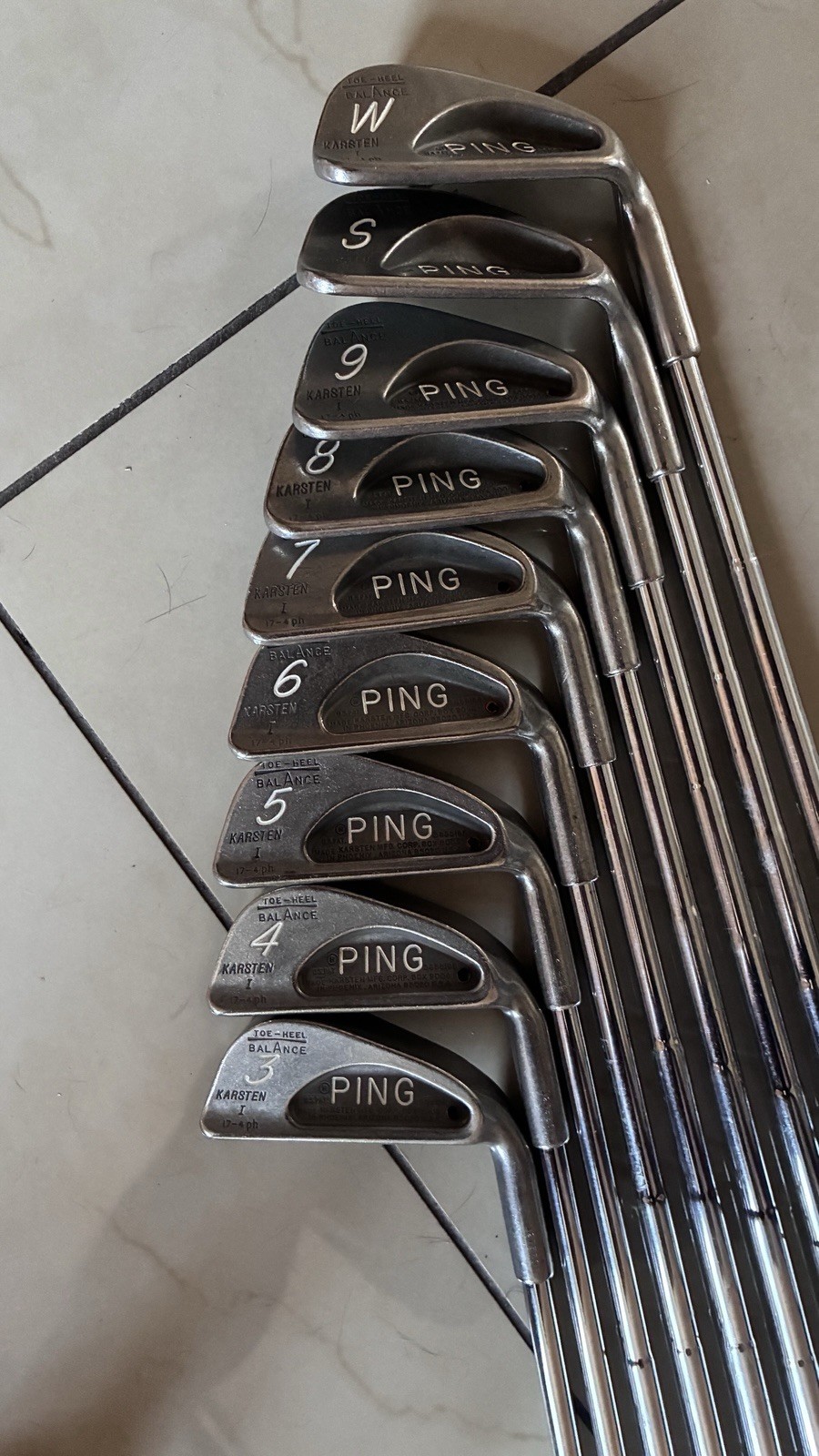 PING Karsten I Iron Set 3-PW SW 9 Clubs Vintage Toe Heel Balance Steel RH