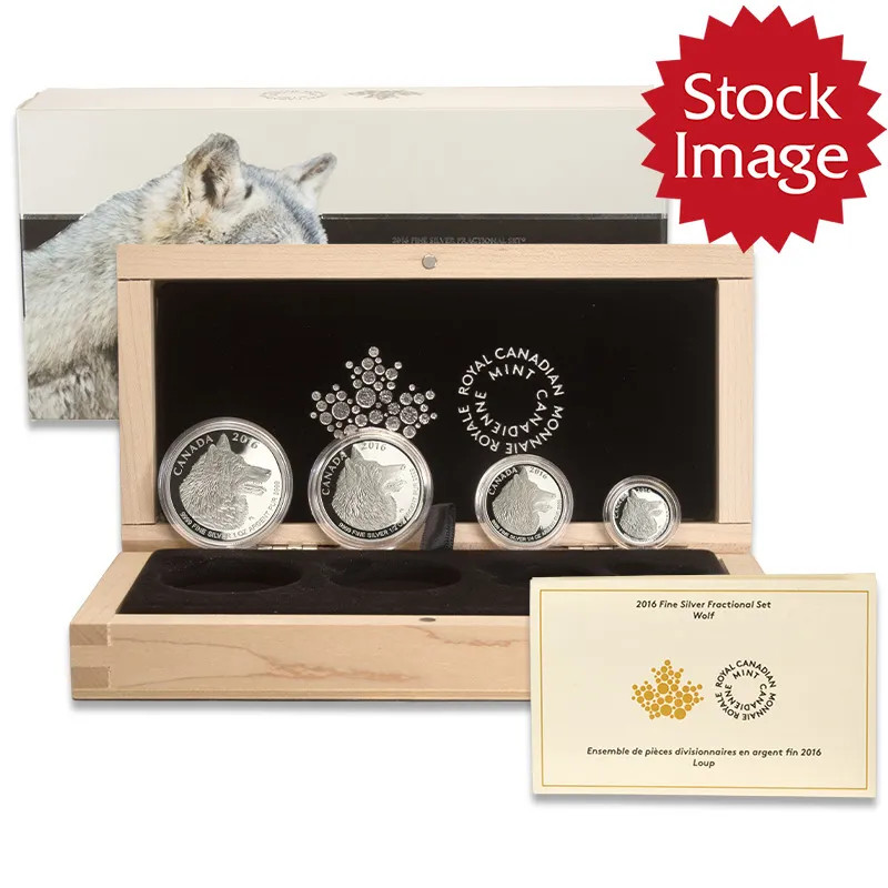 2016 Canada 4 Coin Fractional Silver Coin Set - Wolf