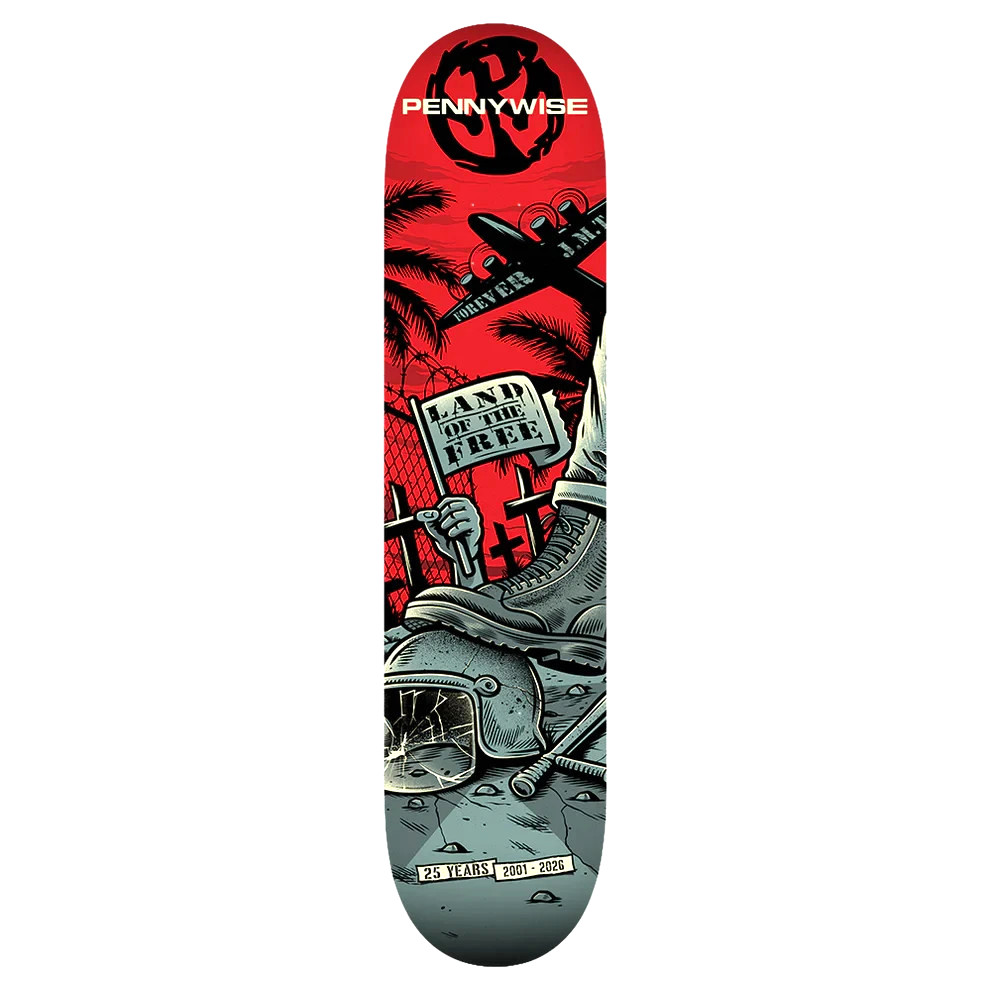 New Pennywise Land of the Free 25 Year Anniversary Skateboard Deck LE Band
