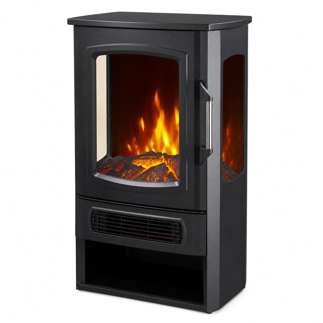 Living Room 3-Sided Electric Fireplace Stove Heater, 750W/1500W, Dual Heat