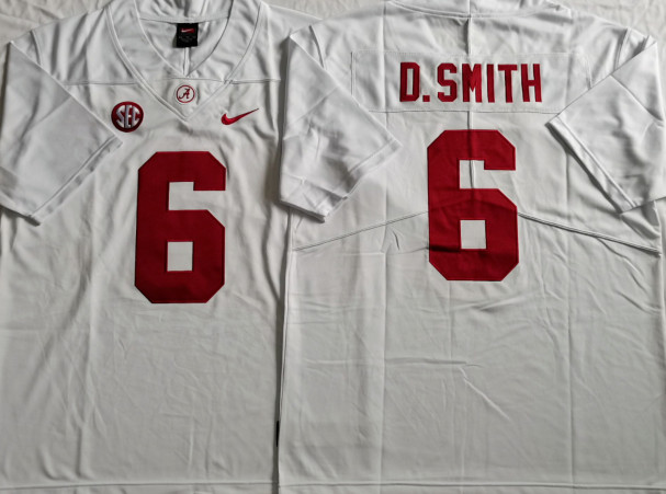NEW NWT Devonte #6 Smith Crimson Tide MEN Stitched Jersey Crimson/White