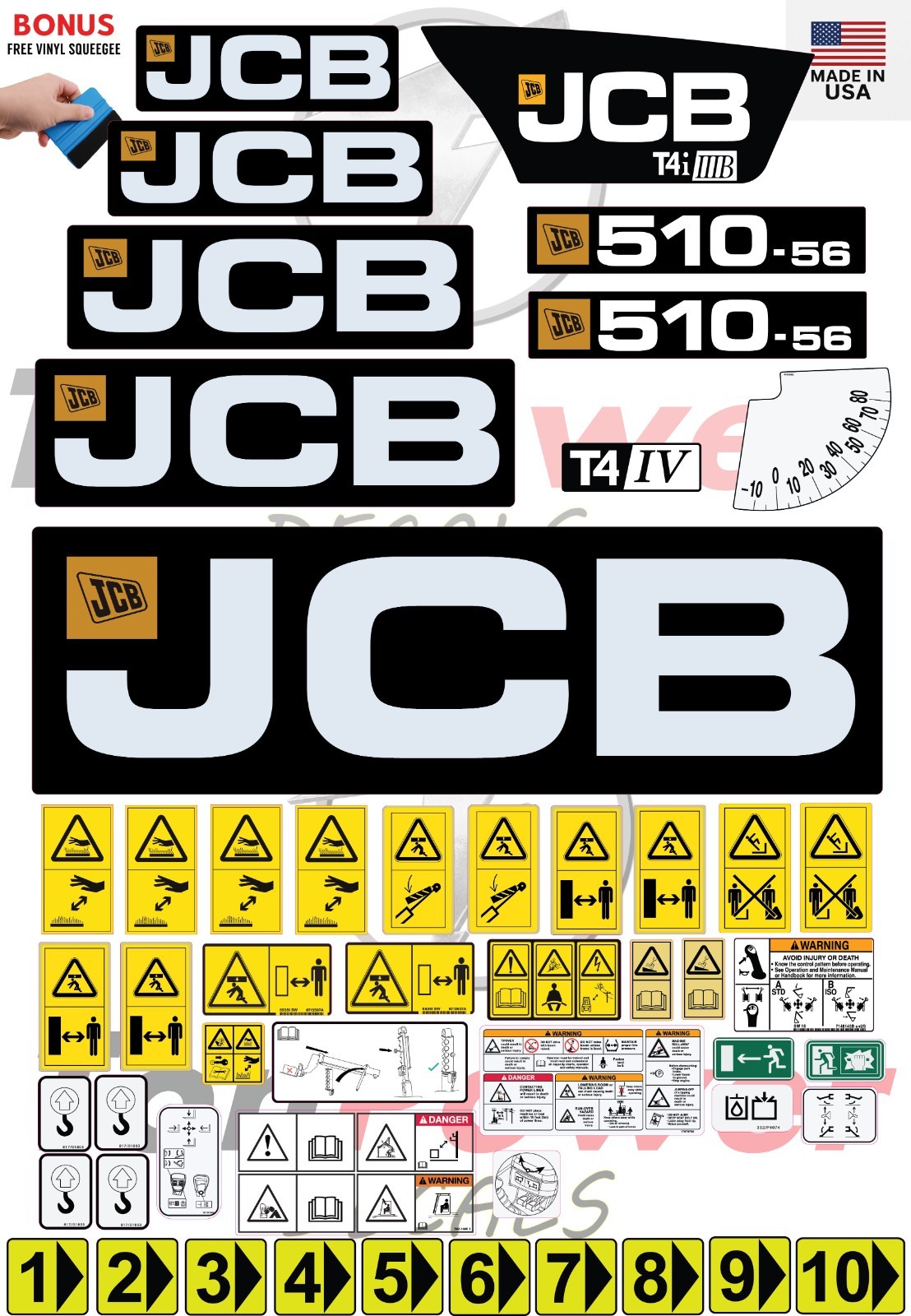 Fits JCB 510-56 (T4i IIIB) Decal Kit-Telescopic forklift 3M VINYL/FREE SHIPPING Fits JCB 510-56 (T4i IIIB) Decal Kit-Telescopic forklift 3M VINYL/FREE SHIPPING