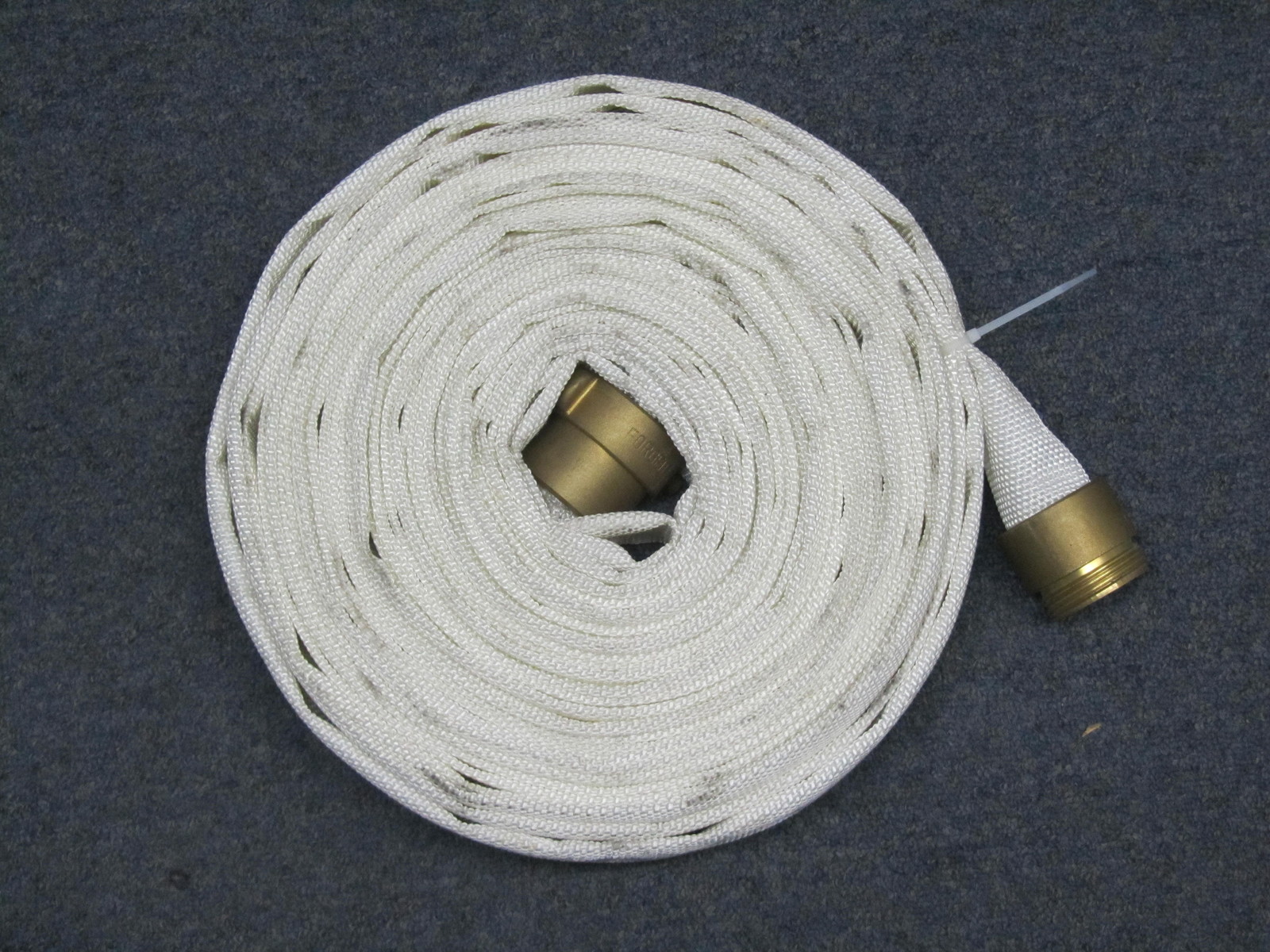 ONE-75FT X 1.5 IN NST FIRE HOSE VERY GOOD  CONDITION w/ BRASS COUPLINGS