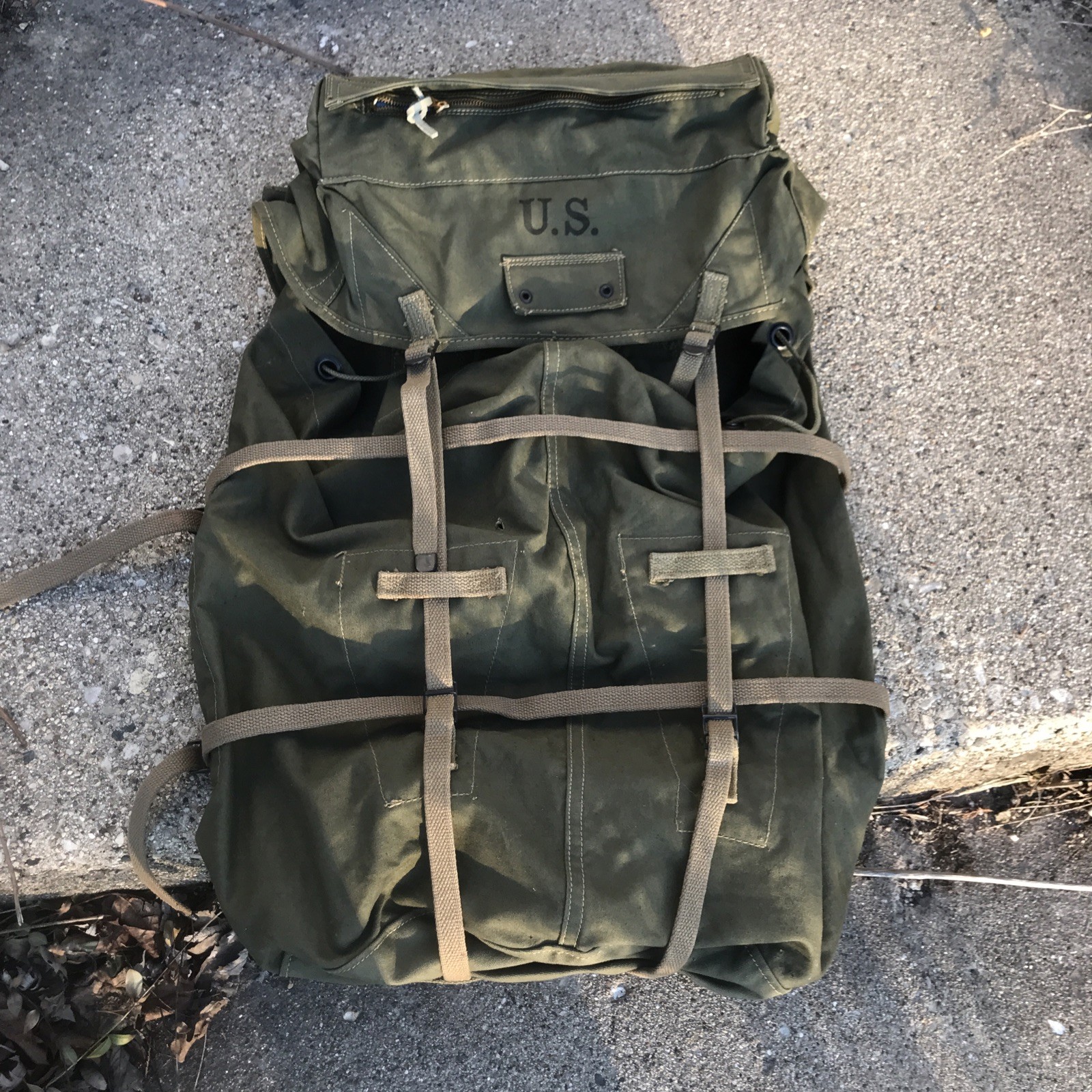 1943 USGI Jungle O. D. backpack WWII US army USMC org Scarce
