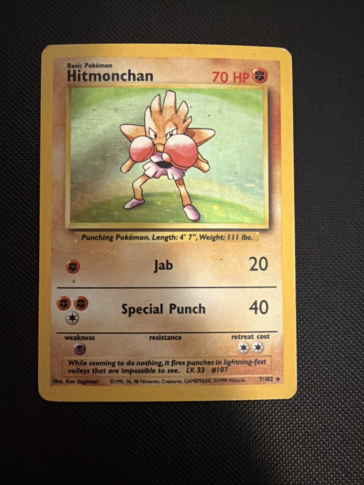 Hitmonchan 007/102 Base Set Holo