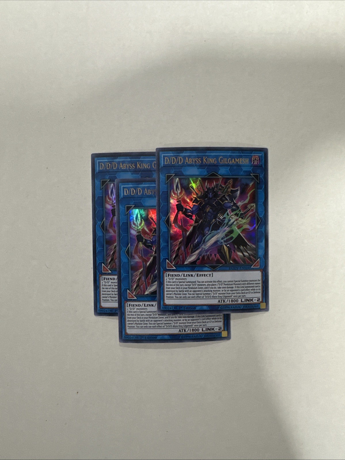 3x D/D/D Abyss King Gilgamesh - DUOV-EN004 Ultra Rare 1st ed NM Yugioh Card 3x D/D/D Abyss King Gilgamesh - DUOV-EN004 Ultra Rare 1st ed NM Yugioh Card