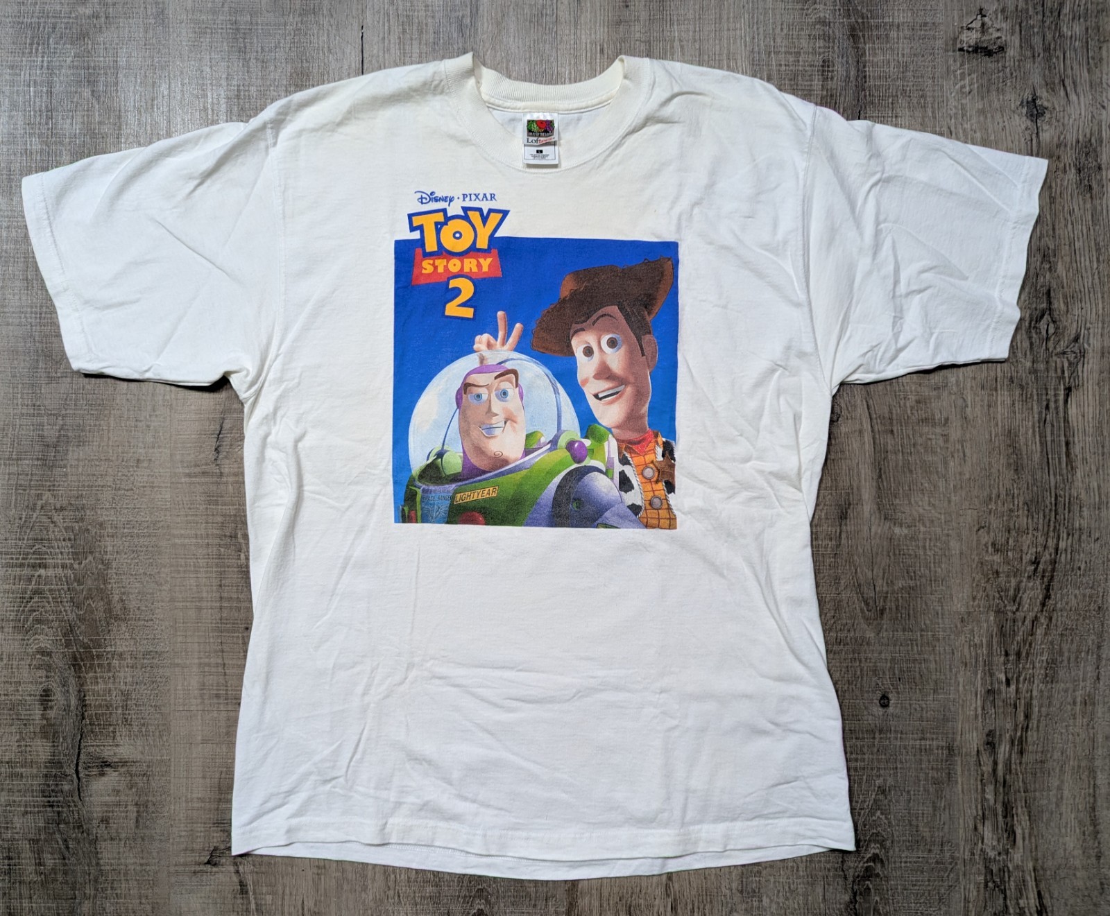 Vintage 1999 Toy Story 2 movie promo T-Shirt Tee Cast Member size LARGE Disney