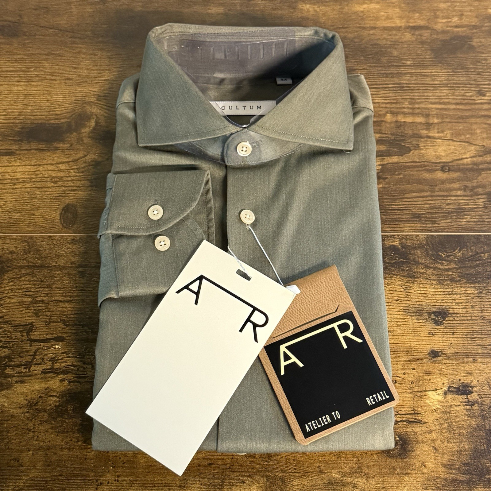 NEW - ATORIE CULTUM Button Down Shirt - Green- MEDIUM
