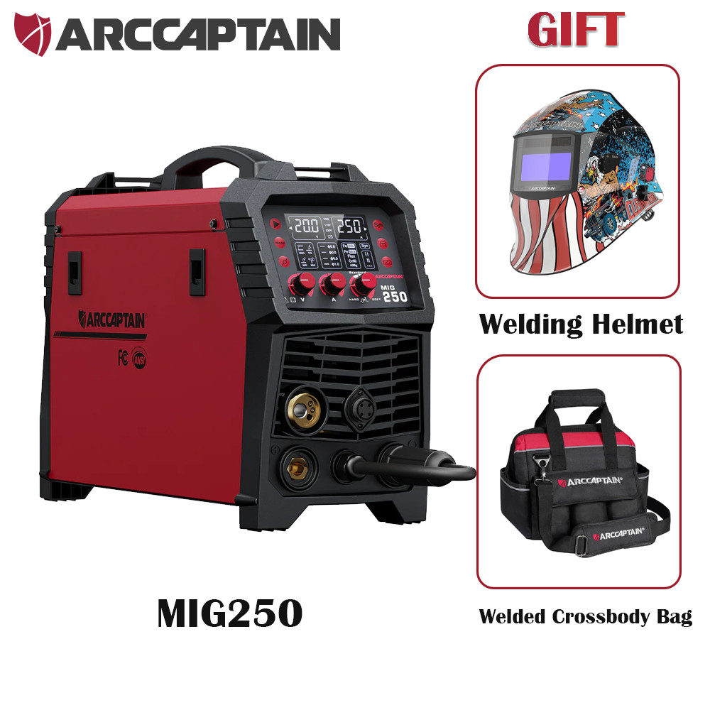 ARCCAPTAIN MIG250 Pro 250A 6-in-1 Multi-Process MIG Welder Digital MCU 110V/220V
