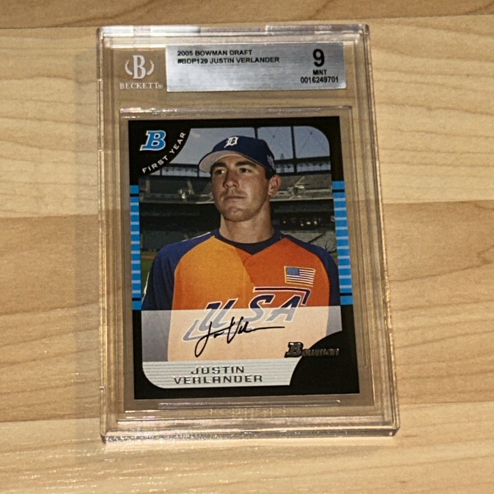Justin Verlander Rookie 2005 Bowman Chrome Draft Picks RC MINT BGS 9 Justin Verlander Rookie 2005 Bowman Chrome Draft Picks RC MINT BGS 9