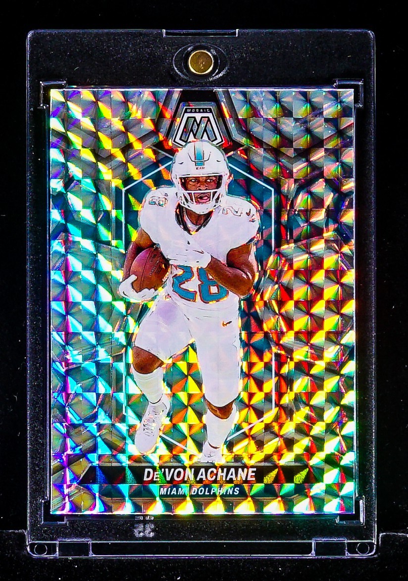 De\'Von Achane RARE RAINBOW MOSAIC PRIZM Miami Dolphins Panini Mosaic