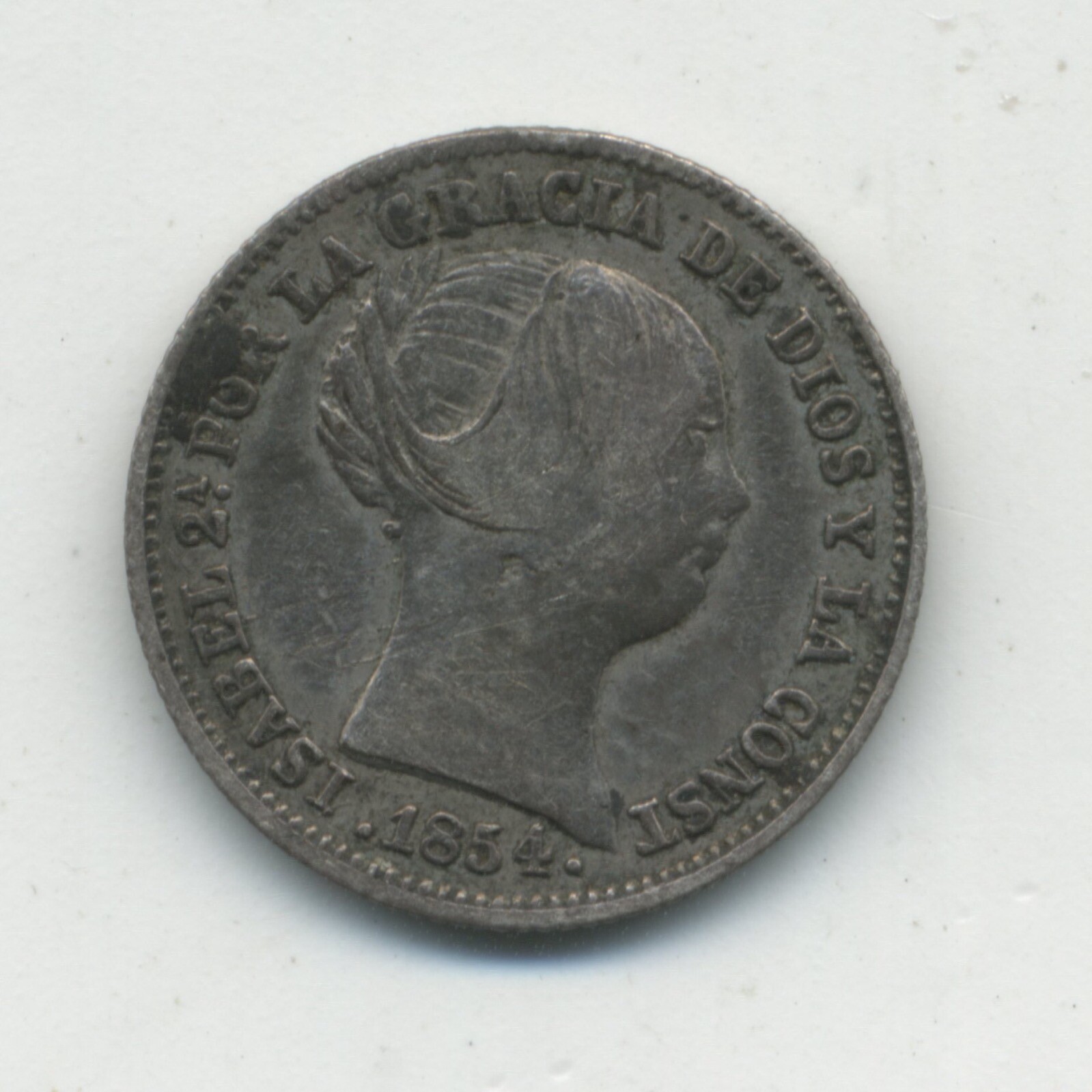 Spain - España Isabel II 1 Real 1854  Barcelona KM 599.1 VF