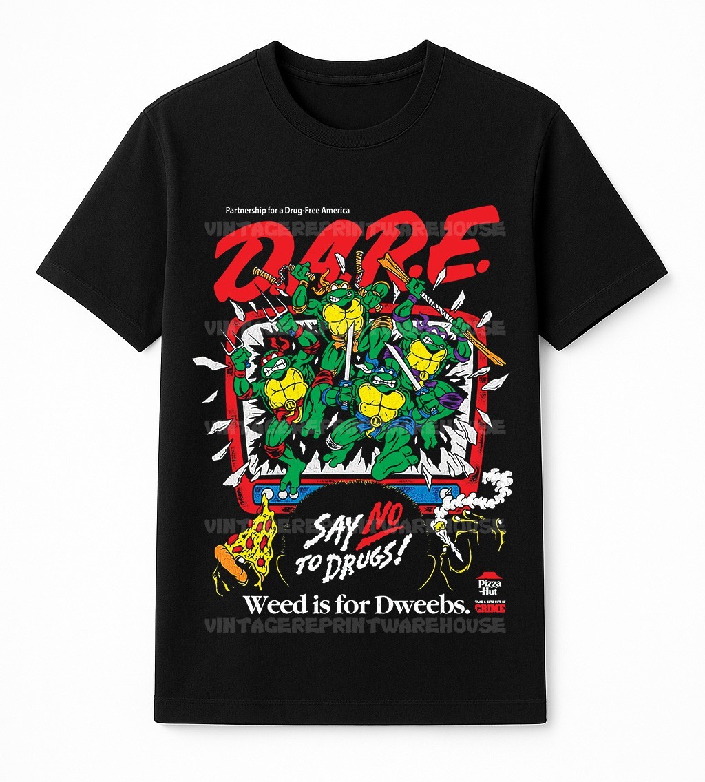 TMNT D.A.R.E. Just Say No Retro 90's Reprint Graphic T-Shirt TMNT D.A.R.E. Just Say No Retro 90's Reprint Graphic T-Shirt
