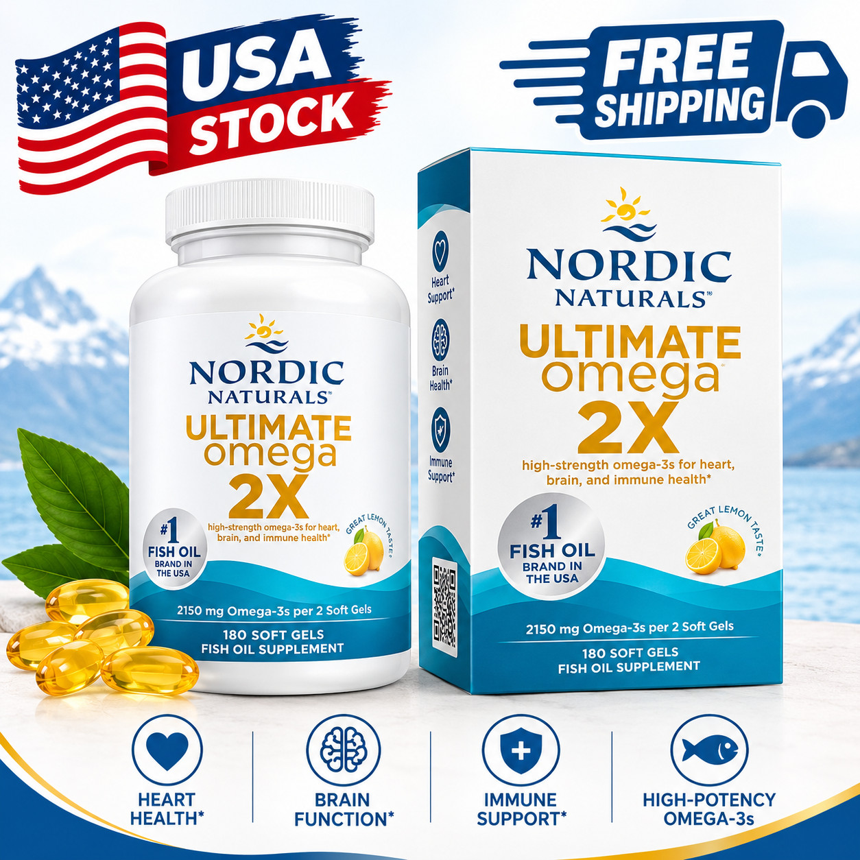 Nordic Naturals Ultimate Omega 2X 180 Soft Gels High Strength Omega 3 Fish Oil Nordic Naturals Ultimate Omega 2X 180 Soft Gels High Strength Omega 3 Fish Oil