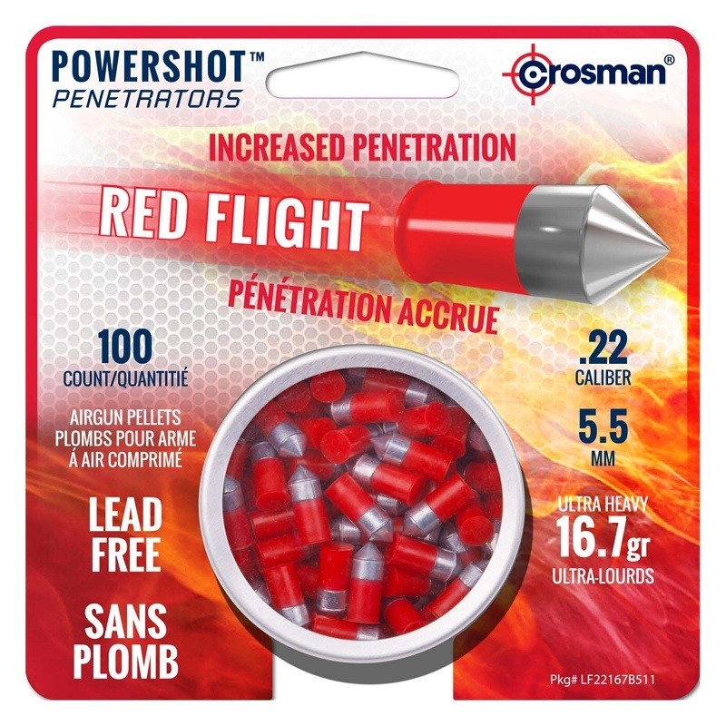 Crosman LF22167 Red Flight .22-Caliber Ultra Heavy Pointed Pellets (100-Count)