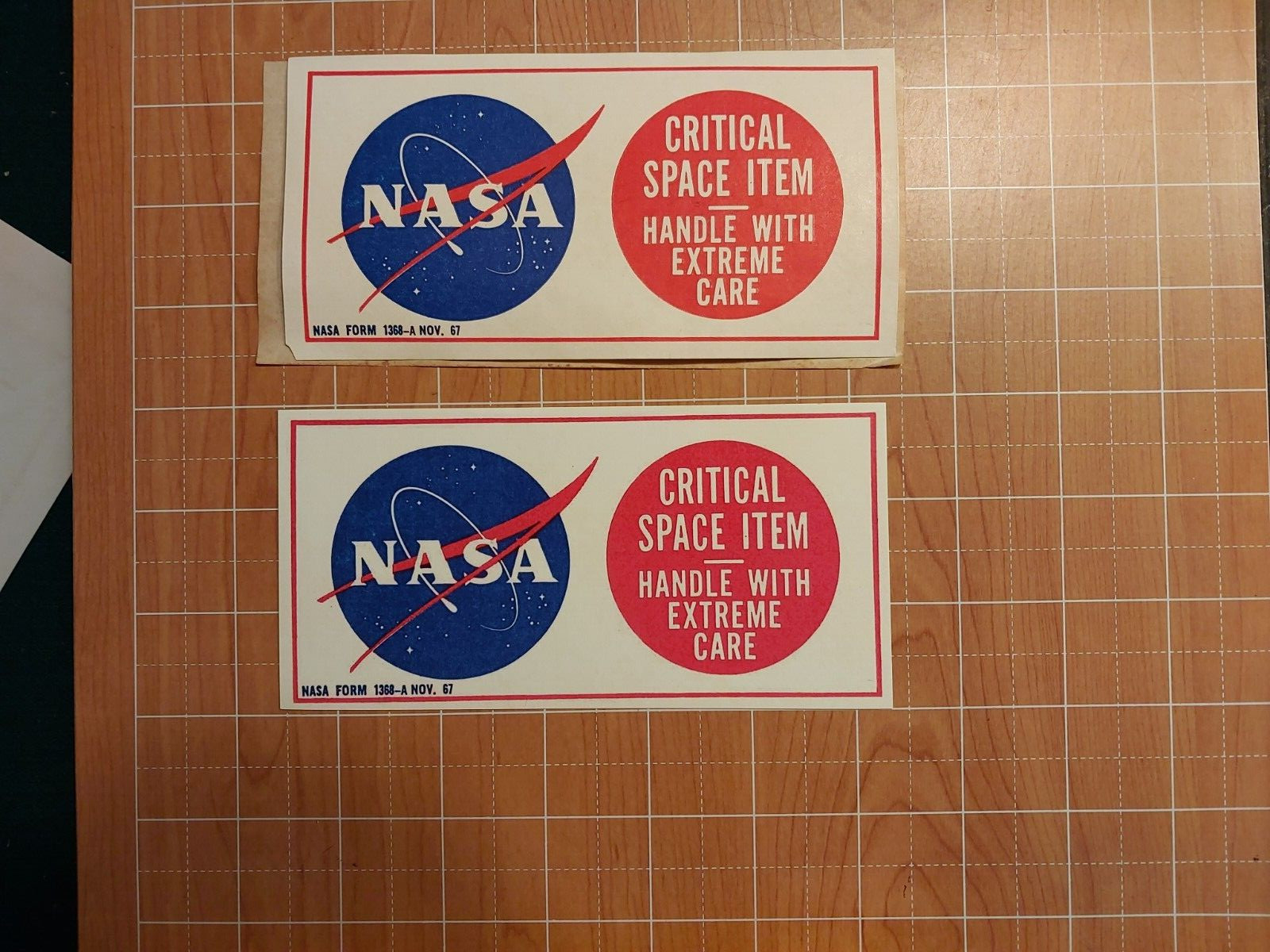 VINTAGE Nasa Real 1967 Decal/Sticker Repro CRITICAL SPACE ITEM small VINTAGE Nasa Real 1967 Decal/Sticker Repro CRITICAL SPACE ITEM small
