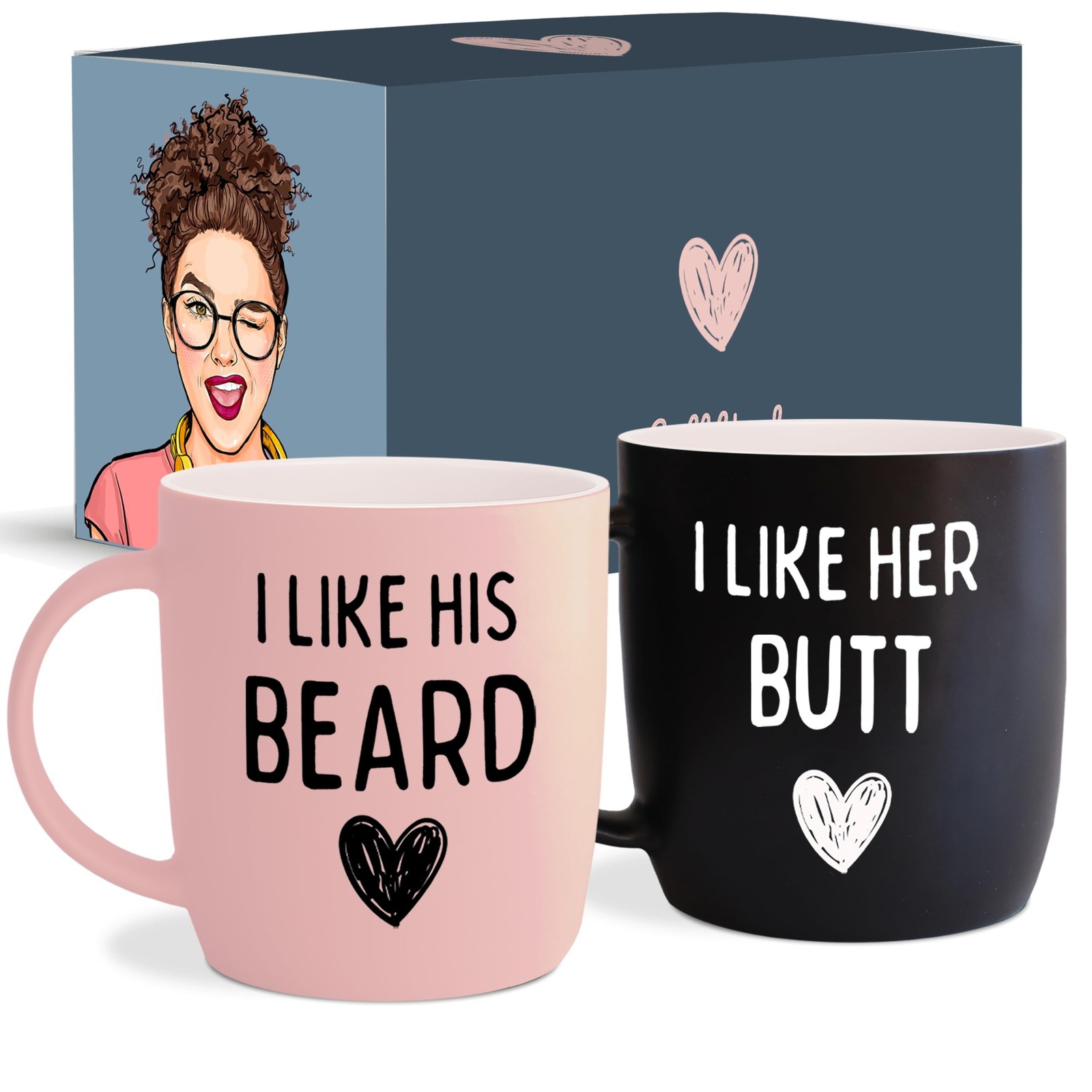 Triple Gifffted Funny Couples Mugs Gift Set for Him and Her, 13oz Ceramic Triple Gifffted Funny Couples Mugs Gift Set for Him and Her, 13oz Ceramic