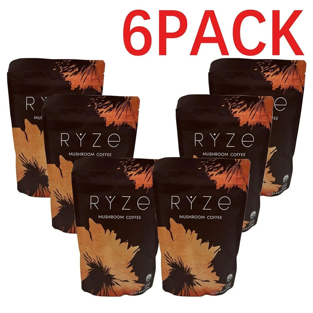 6PC NEW Organic Ryze Mushroom Coffee, 30 Servings/Bag, Instant, 6PC NEW Organic Ryze Mushroom Coffee, 30 Servings/Bag, Instant,