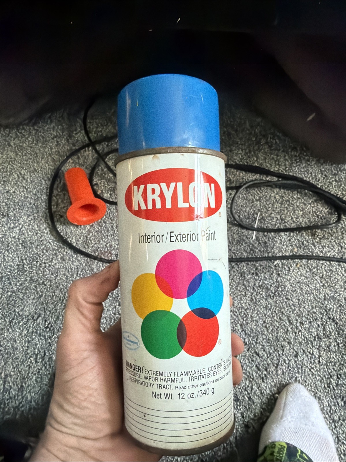 Vintage 1991 Krylon True Blue 1910 Spray Paint Can Half Full Vintage 1991 Krylon True Blue 1910 Spray Paint Can Half Full