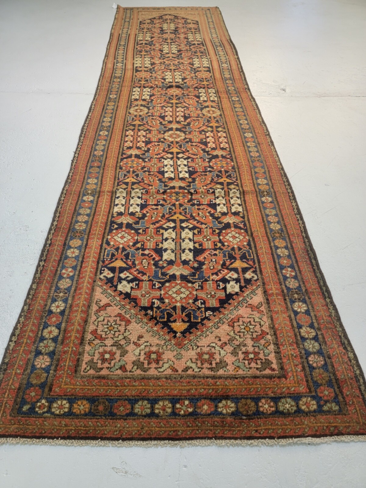 Antique Oriental Hand-Knotted Wool Runner Rare Collectible Malayer 3'5