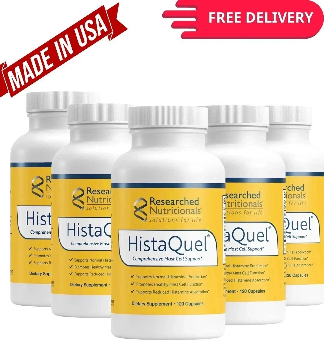 Pck of 5 HistaQuel Mast Cell & Histamine Support Capsules 120
