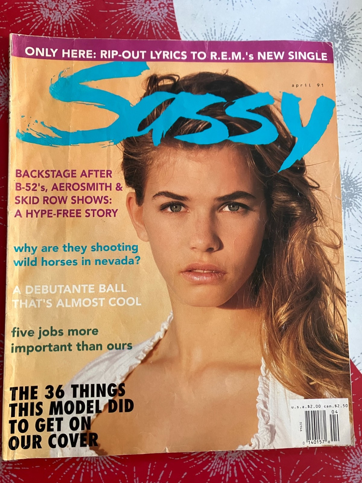 Sassy Magazine April 1991 REM Lyrics Sheet Tear-Out Included -- rare