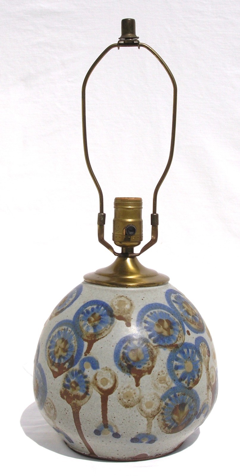 Vintage MCM Abstract Studio Pottery Stoneware Lamp Danish Scandinavian Modern