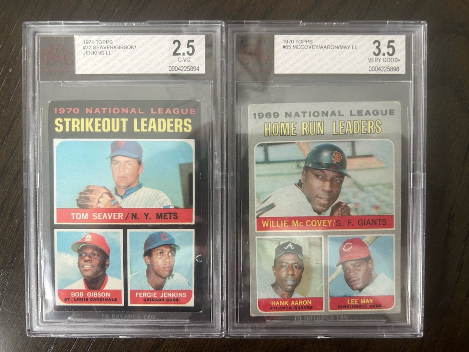 1970-71 Topps Leaders BVG Graded Lot Aaron Seaver Gibson McCovey HOF