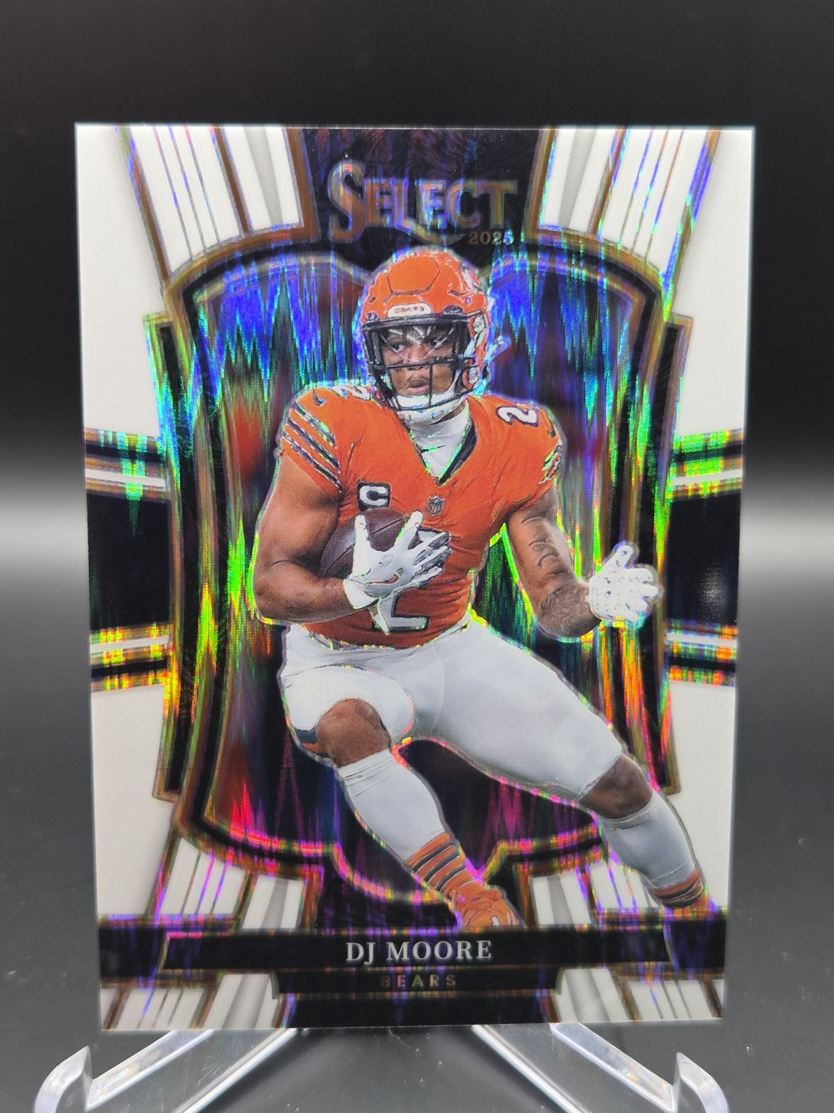 2025 Panini Select #173 DJ Moore White Prizm Shock #/799 2025 Panini Select #173 DJ Moore White Prizm Shock #/799