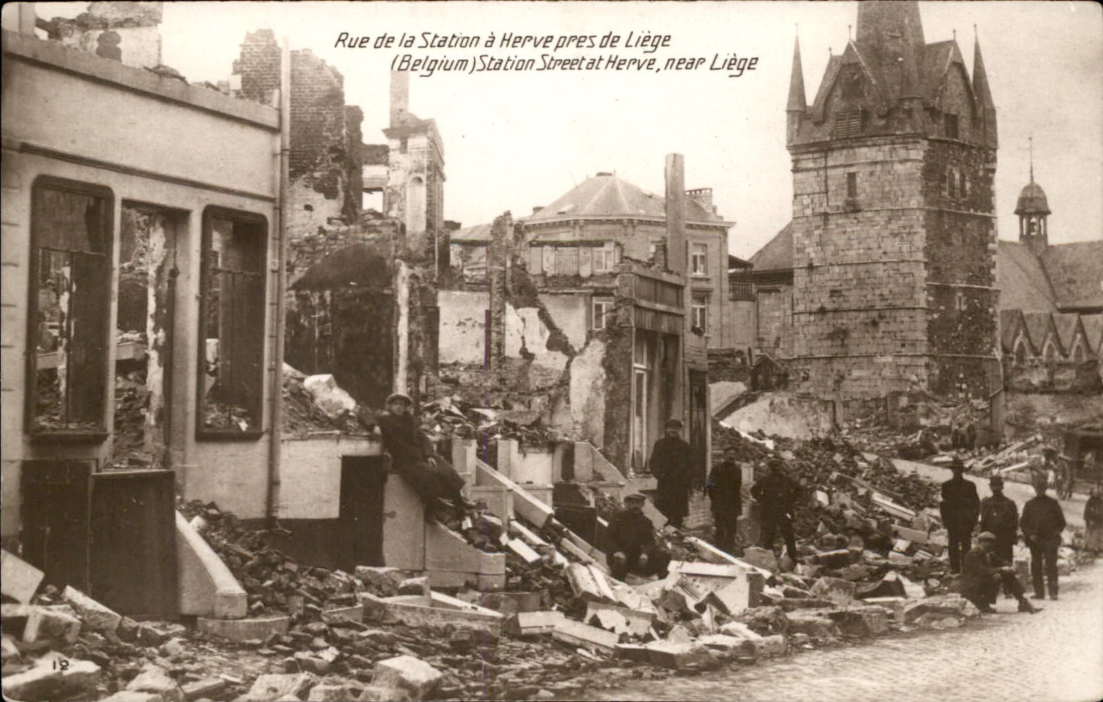Herve Belgium WWI Street Ruins Edition Belgica c1910s Real Photo Postcard bhn Herve Belgium WWI Street Ruins Edition Belgica c1910s Real Photo Postcard bhn