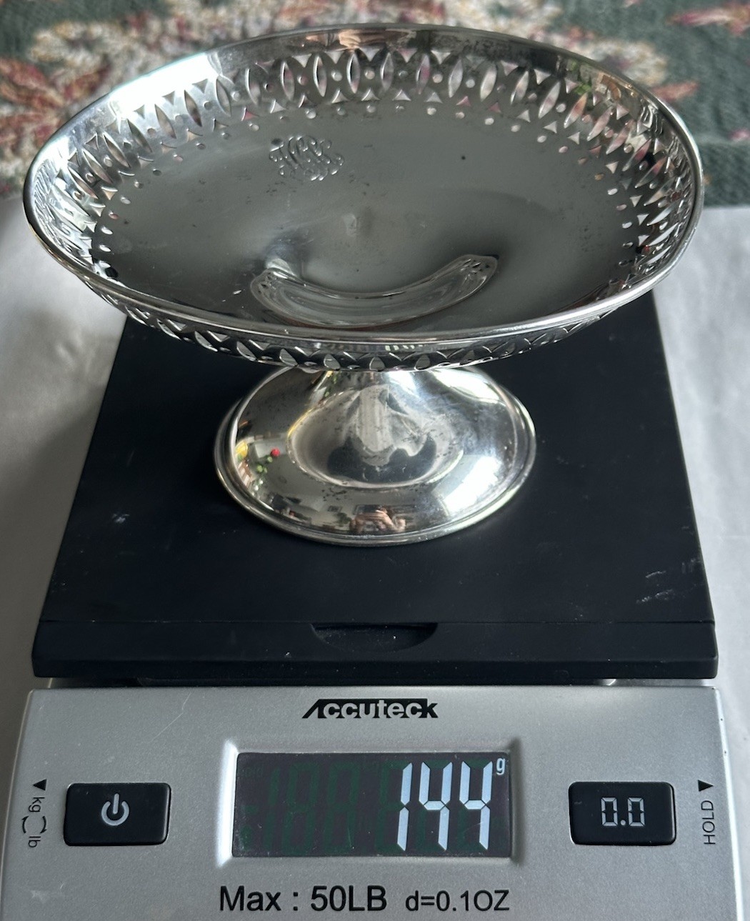 Antique Gorham Sterling Silver Pierced bonbon Compote Pedestal Bowl - 144 grams Antique Gorham Sterling Silver Pierced bonbon Compote Pedestal Bowl - 144 grams