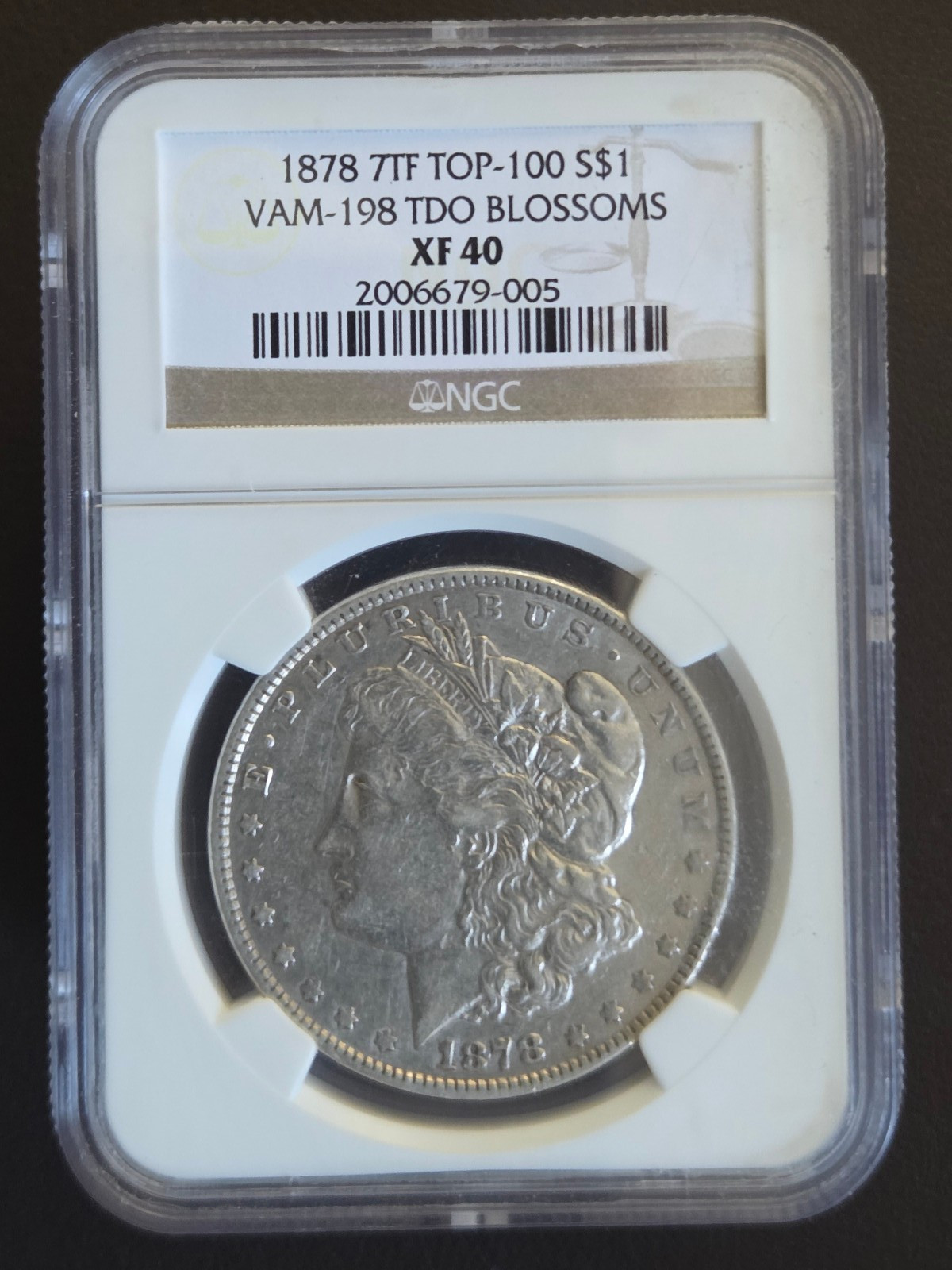1878 7TF VAM-198 TDO BLOSSOMS TOP 100 Morgan Dollar NGC XF40 1878 7TF VAM-198 TDO BLOSSOMS TOP 100 Morgan Dollar NGC XF40
