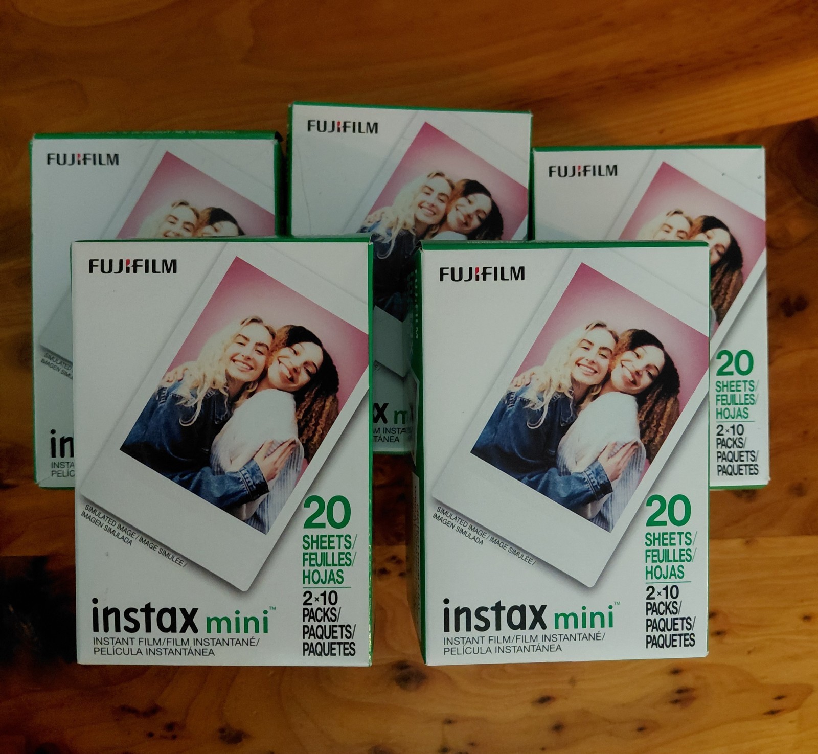 NEW Fujifilm Instax Mini Color Film 5 boxes 100 Sheets Total . 