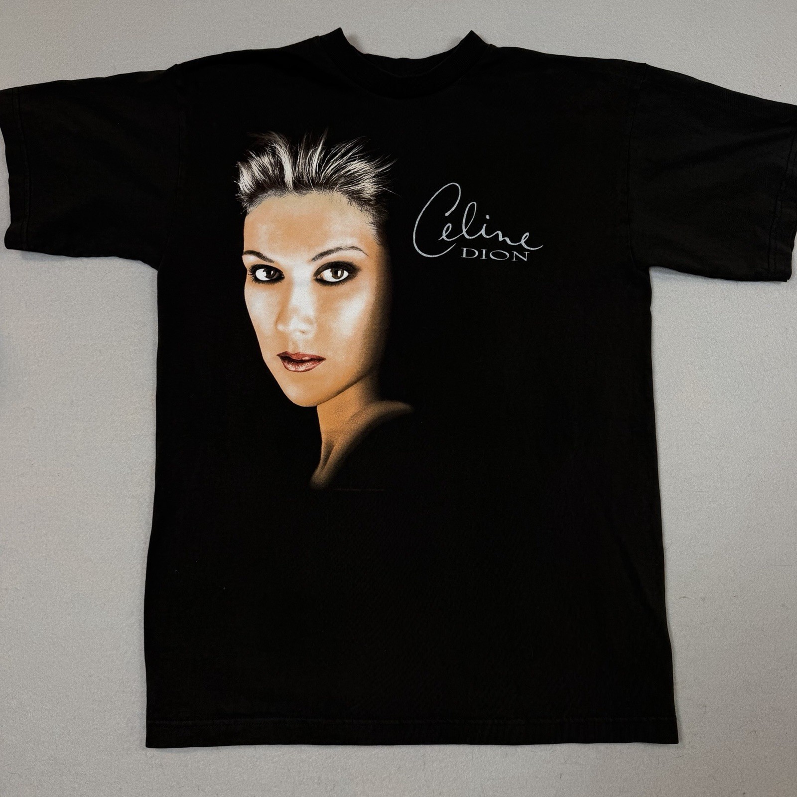 Vintage Cronies Mens L Black T Shirt Made In USA Celine Dion 1998 Graphic Print