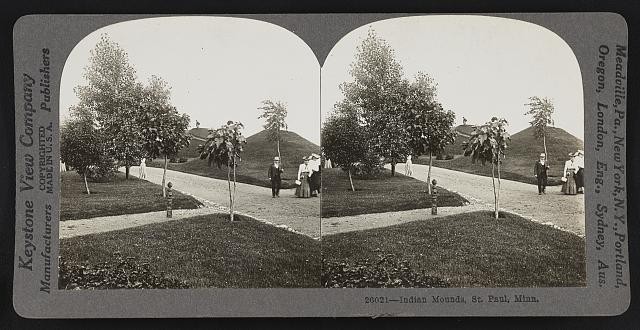 Photo:St. Paul Minnesota Indian Mounds 1923 Park Scene Stereo View