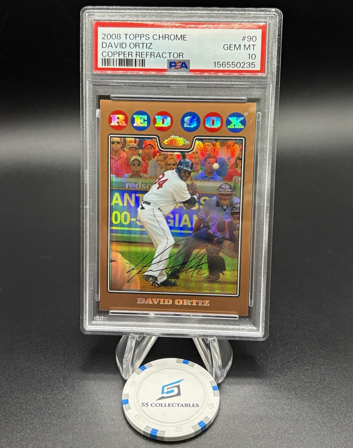 2008 Topps Chrome David Ortiz #90 Copper Refractor /599 Red Sox PSA 10 HOF🔥