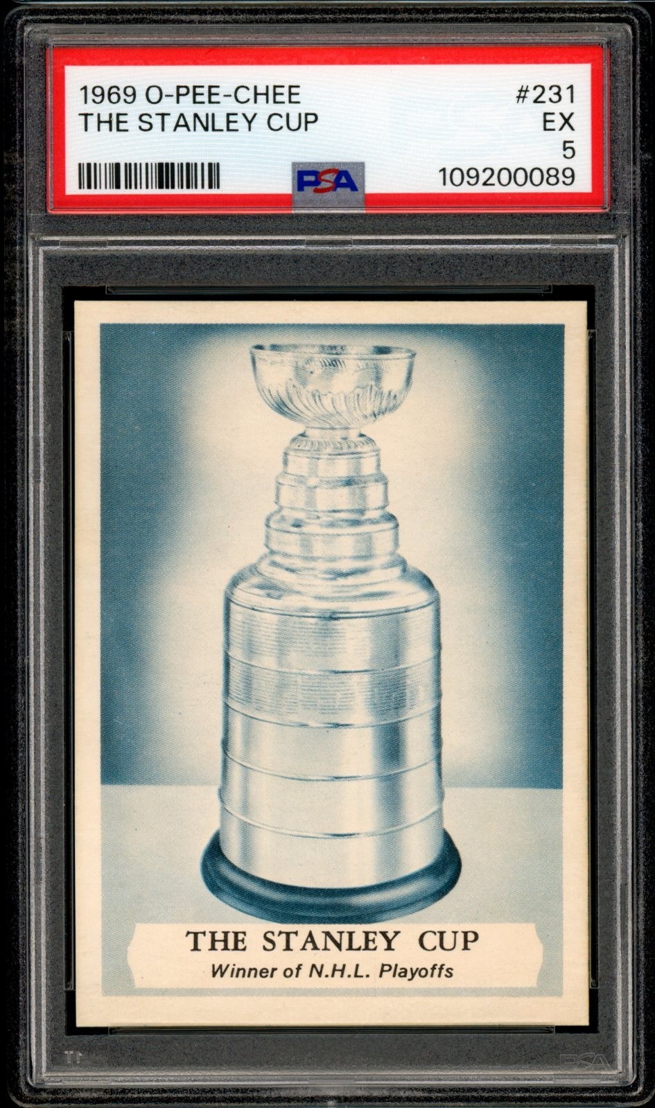 1969-70 OPC O PEE CHEE NHL Hockey #231 The Stanley Cup PSA 5 EX Bobby Orr Back 1969-70 OPC O PEE CHEE NHL Hockey #231 The Stanley Cup PSA 5 EX Bobby Orr Back