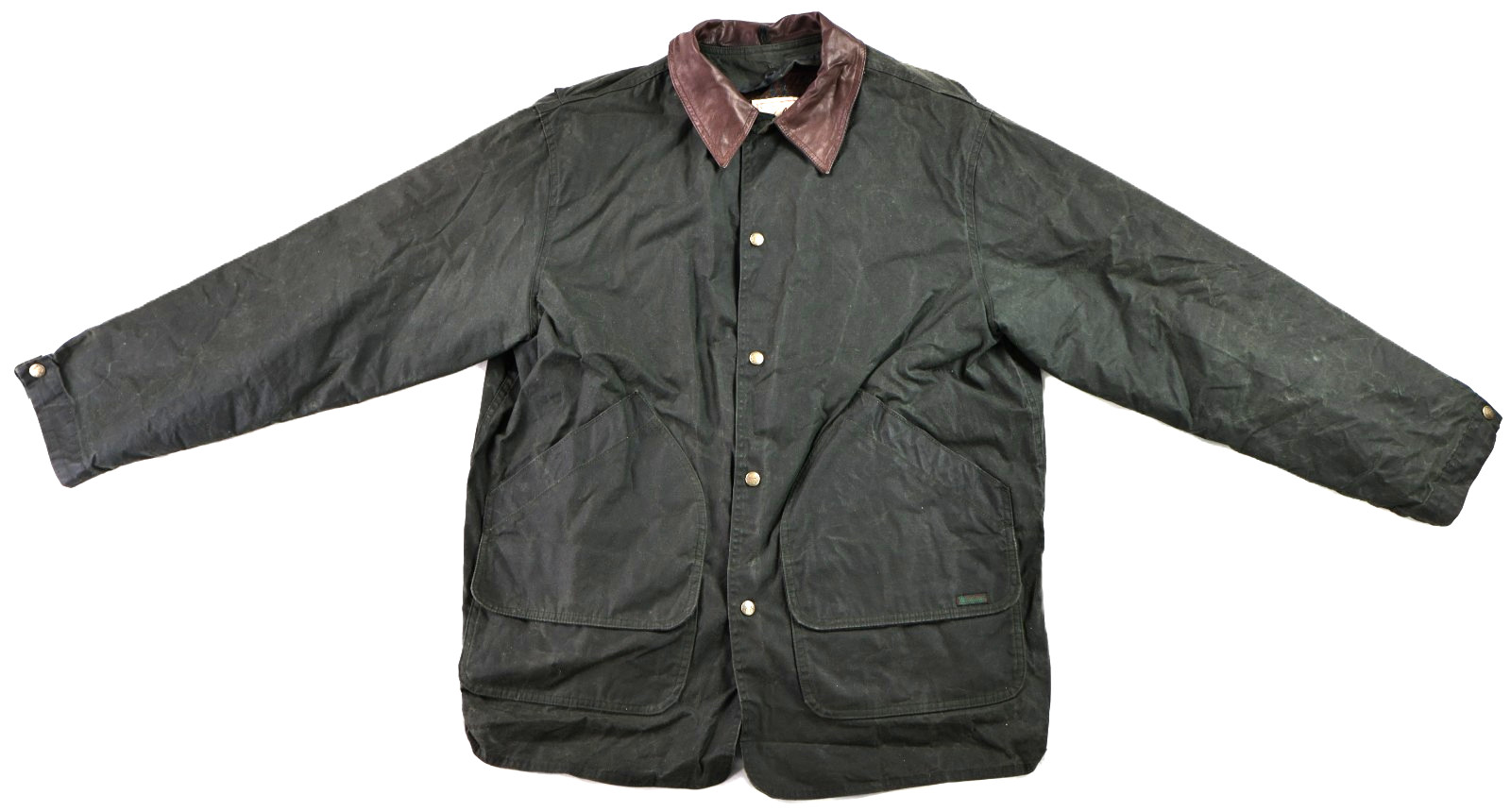 Vtg WOOLRICH USA 6105 Men’s L Loden Green Waxed Tin Cloth Oilskin Chore Jacket Vtg WOOLRICH USA 6105 Men’s L Loden Green Waxed Tin Cloth Oilskin Chore Jacket