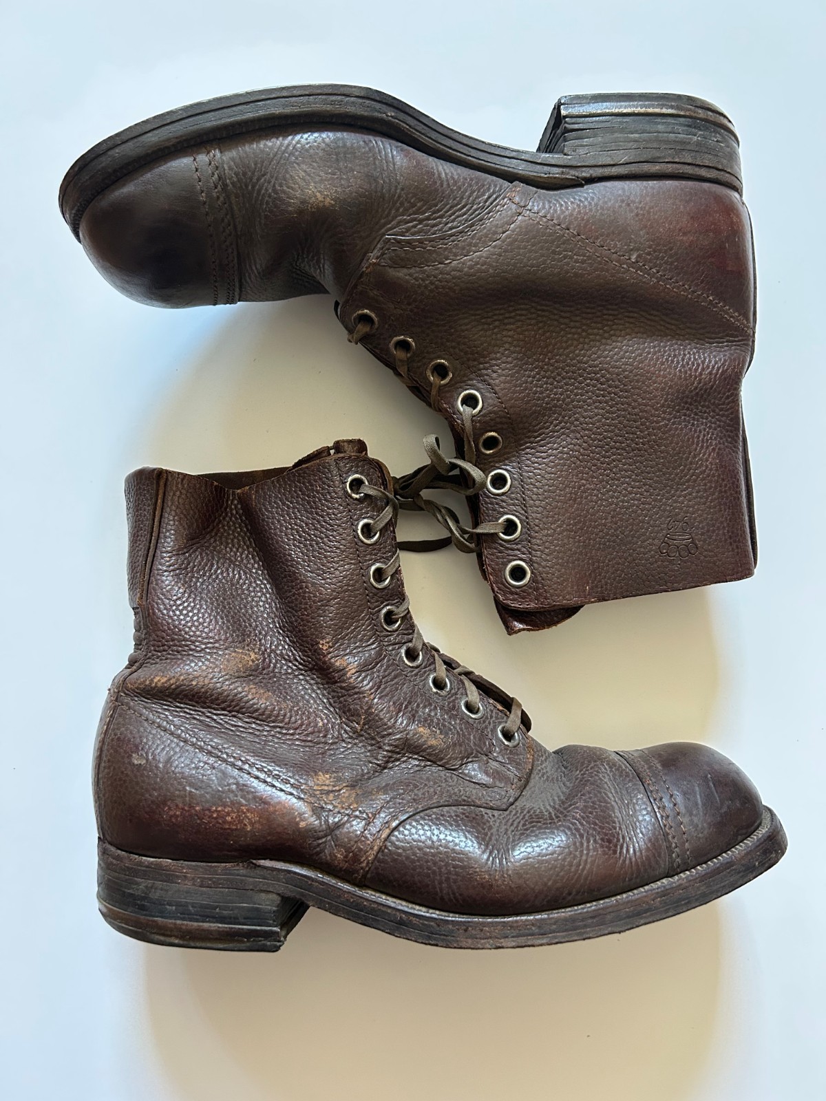 MS012 Genuine WW2 Swiss Military Combat Field Boots brown leather US 11 Rare MS012 Genuine WW2 Swiss Military Combat Field Boots brown leather US 11 Rare