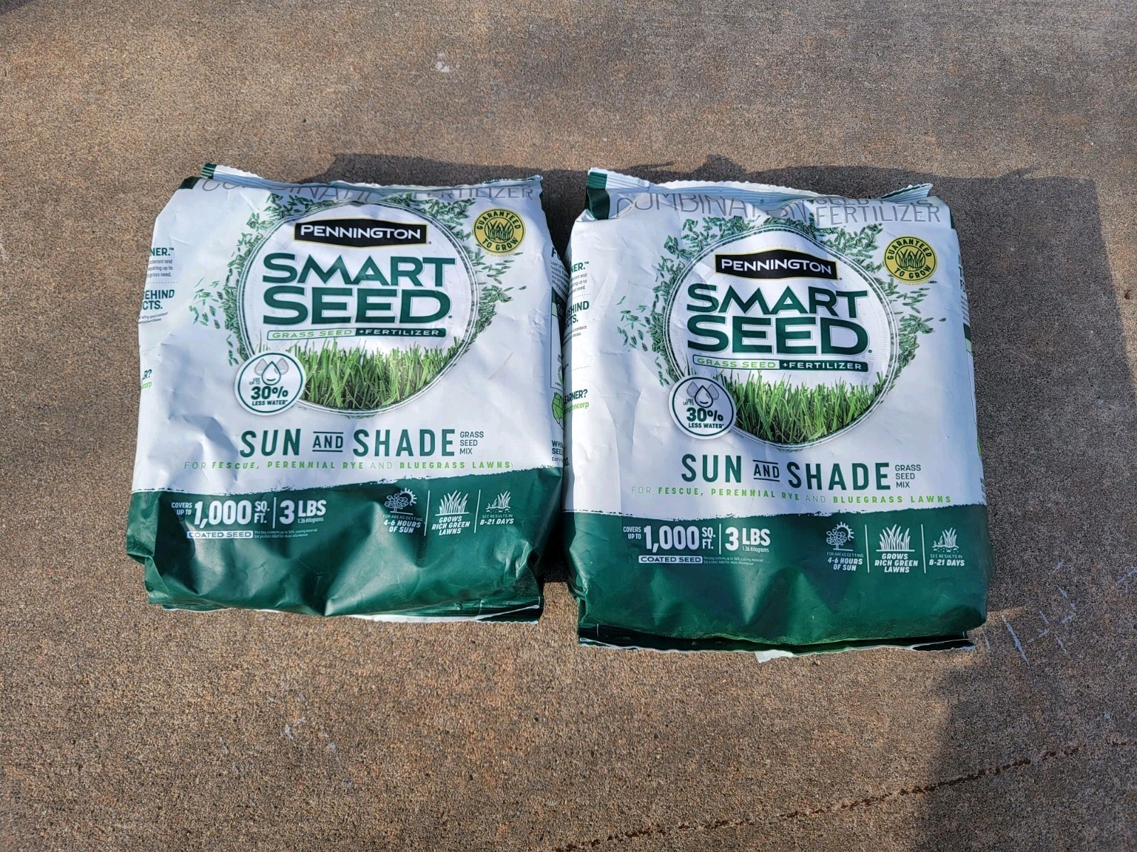 2x Pennington Smart Seed Sun & Shade Grass Mix - 3 lb