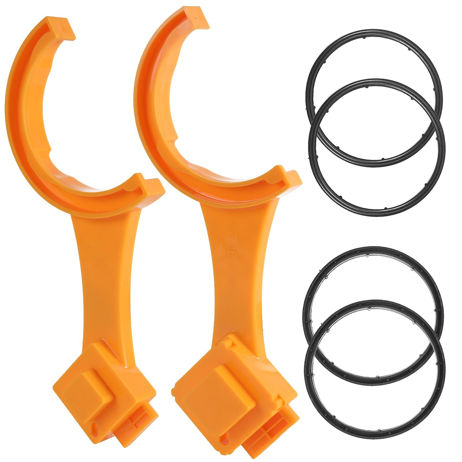 TonGass (2-Pack, Orange Universal Fit RV Sewer Hose 2 Wrench+4 Gasket, 
