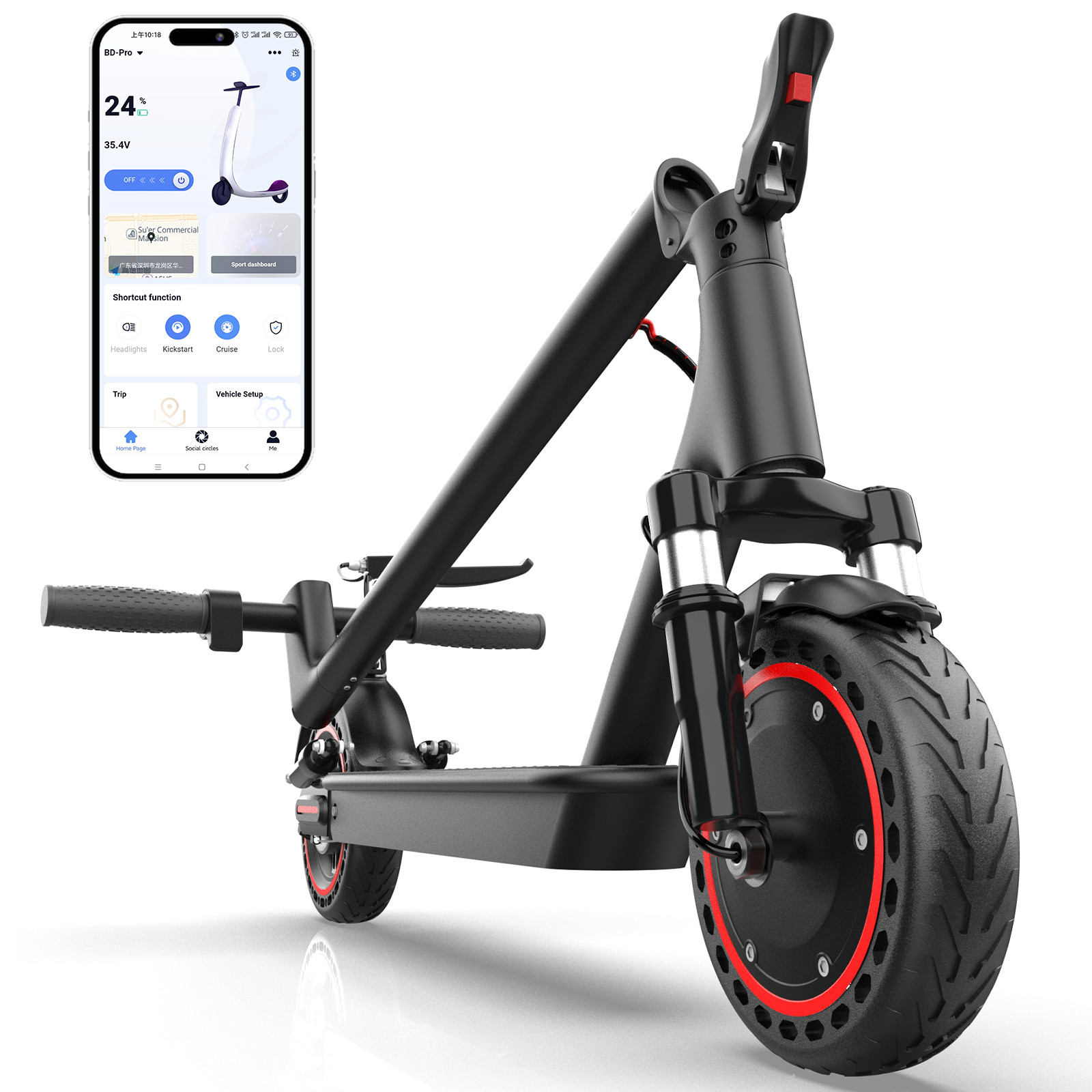 AOVOPRO Electric Scooter 10.5AH Dual Suspension Foldable 19MPH shock absorption AOVOPRO Electric Scooter 10.5AH Dual Suspension Foldable 19MPH shock absorption