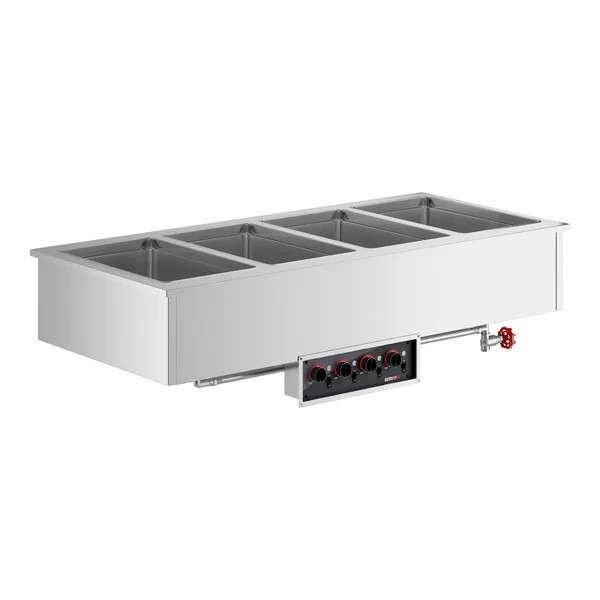 ServIt Four Pan Full Size Insulated Drop-In Hot Food Well - 208/240V, 423SDW4H