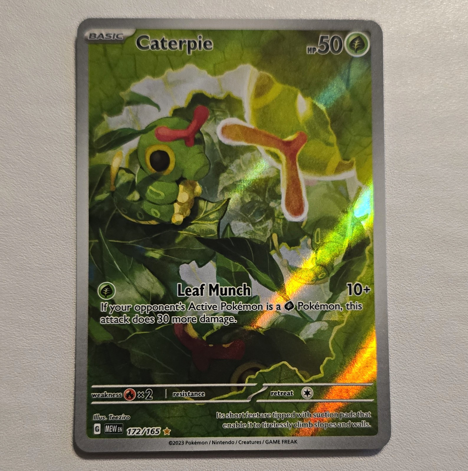 The Pokémon Company Pokémon TCG Caterpie 172/165 SV 151 Illus Rare Holo FA Eng