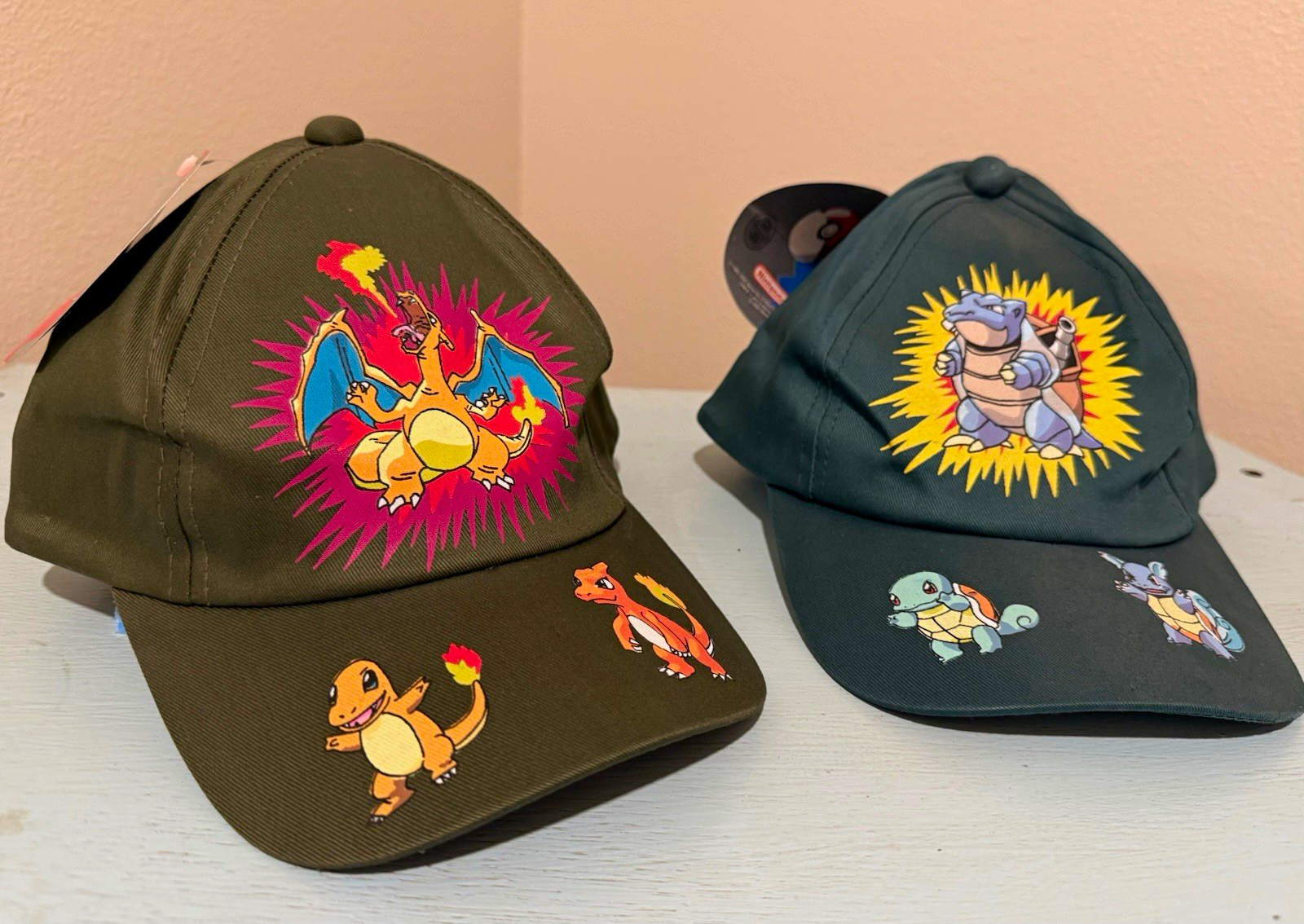 Pokémon Charizard Blastoise Cap Hat Vintage GAMEBOY COLOR ADVANCE Nintendo 2001 Pokémon Charizard Blastoise Cap Hat Vintage GAMEBOY COLOR ADVANCE Nintendo 2001