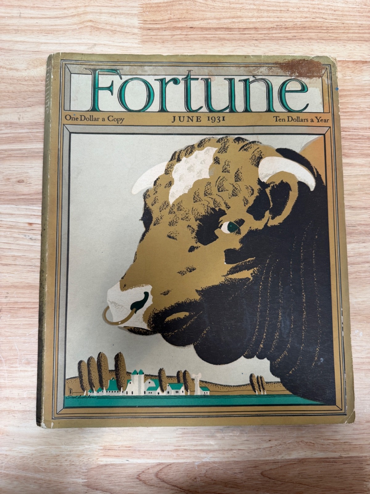 Fortune Magazine June 1931 Fred Ludekens Bull Art Deco Great Depression Vintage Fortune Magazine June 1931 Fred Ludekens Bull Art Deco Great Depression Vintage