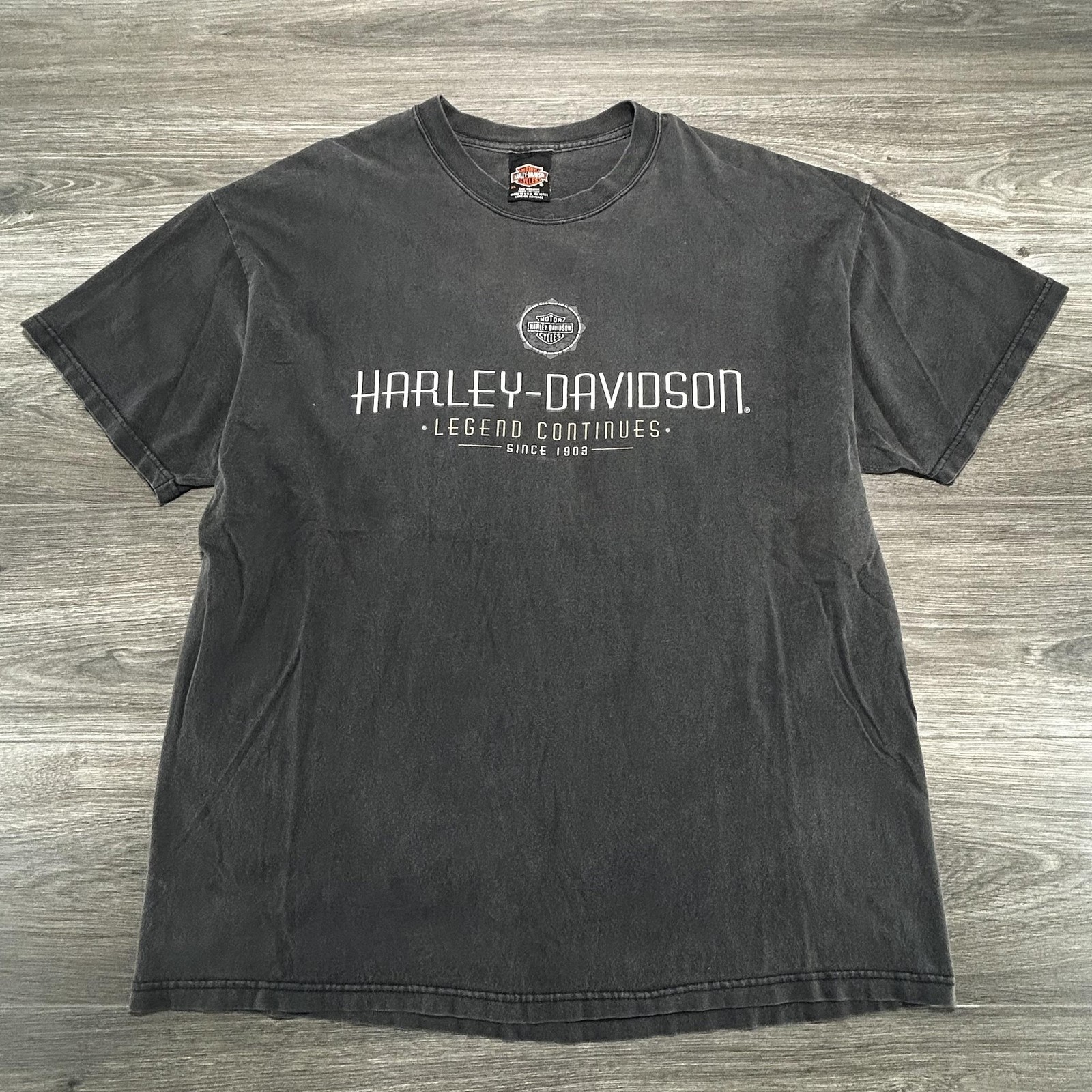 Vintage Harley Davidson Shirt Mens XL Black Faded Biker Florida 90s Made in USA