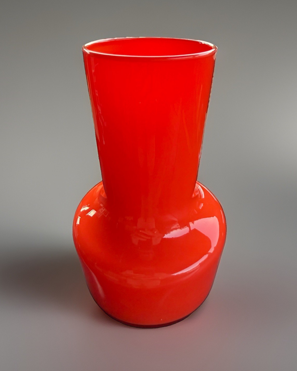 MCM Scandinavian Art Glass Vase Kaj Franck Nuutajarvi Notsjo Nuclear Orange MCM Scandinavian Art Glass Vase Kaj Franck Nuutajarvi Notsjo Nuclear Orange