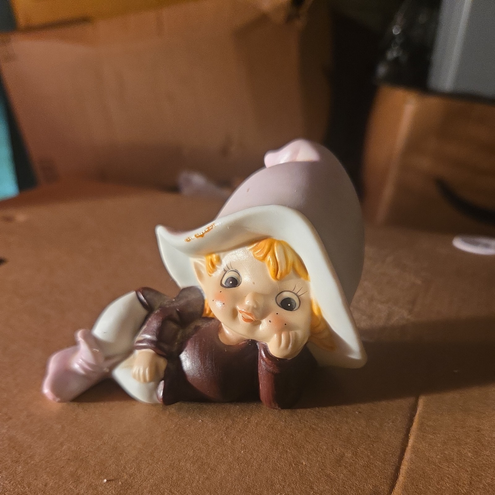 Vintage Homco Pixie Elf Elves Figurine #5213 LYING DOWN Vintage Homco Pixie Elf Elves Figurine #5213 LYING DOWN